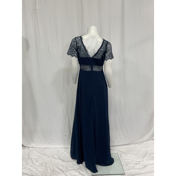 Lulus Waiting For Love Lace Blue Polyester Gown Size M - Picture 3 of 5